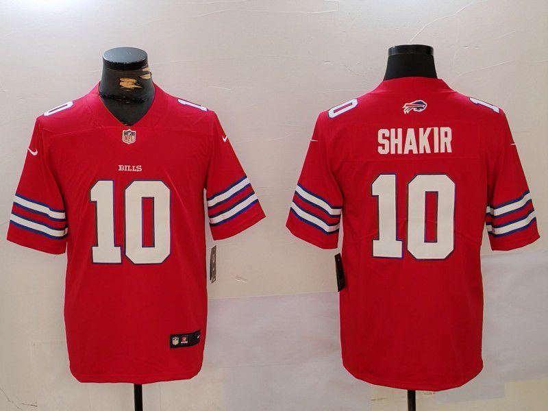 Men Buffalo Bills 10 Shakir Red 2024 Nike Vapor Limited NFL Jersey